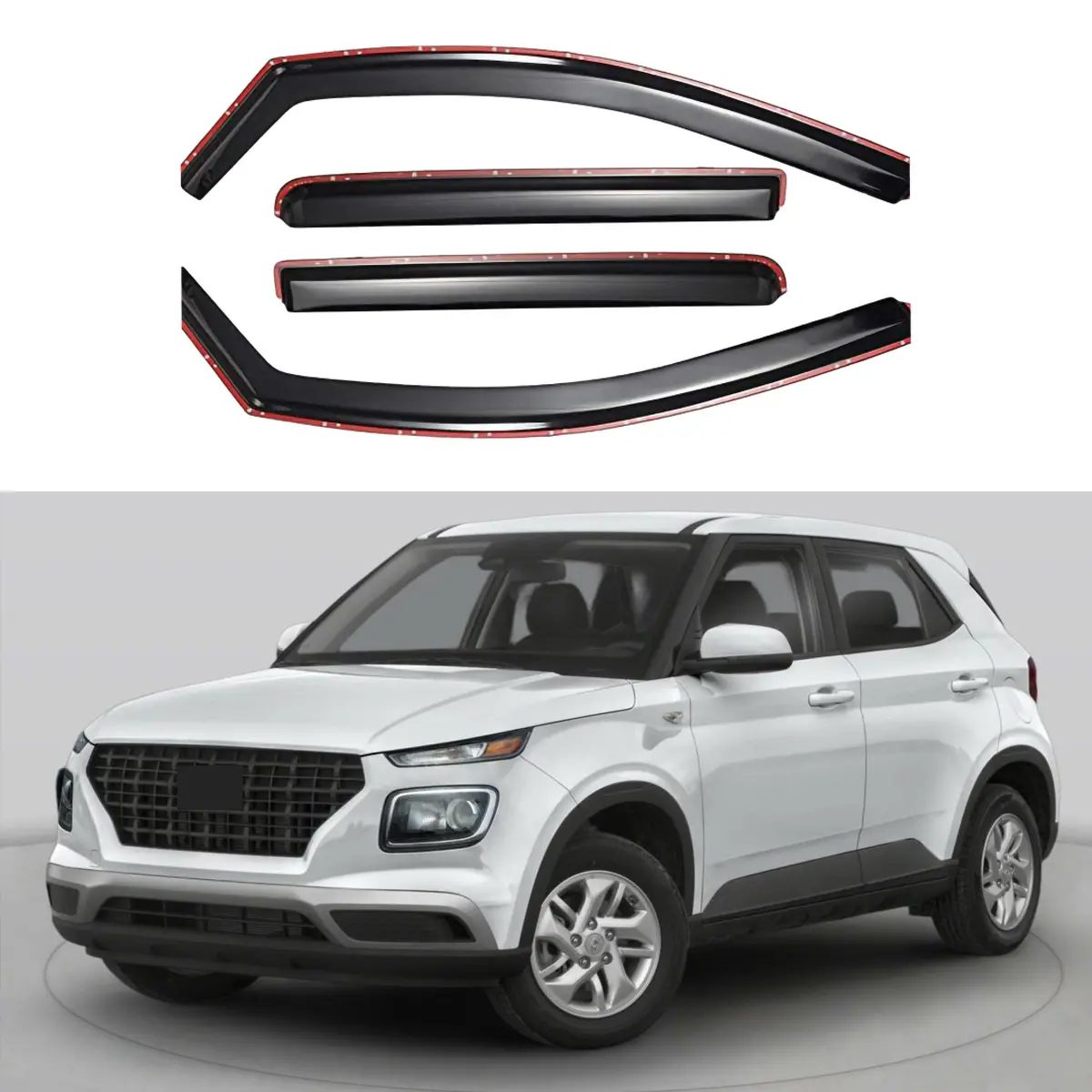 Fits 2020-2024 Hyundai Venue In-Channel Vent Window Visors Rain Guards Shade Deflectors 1