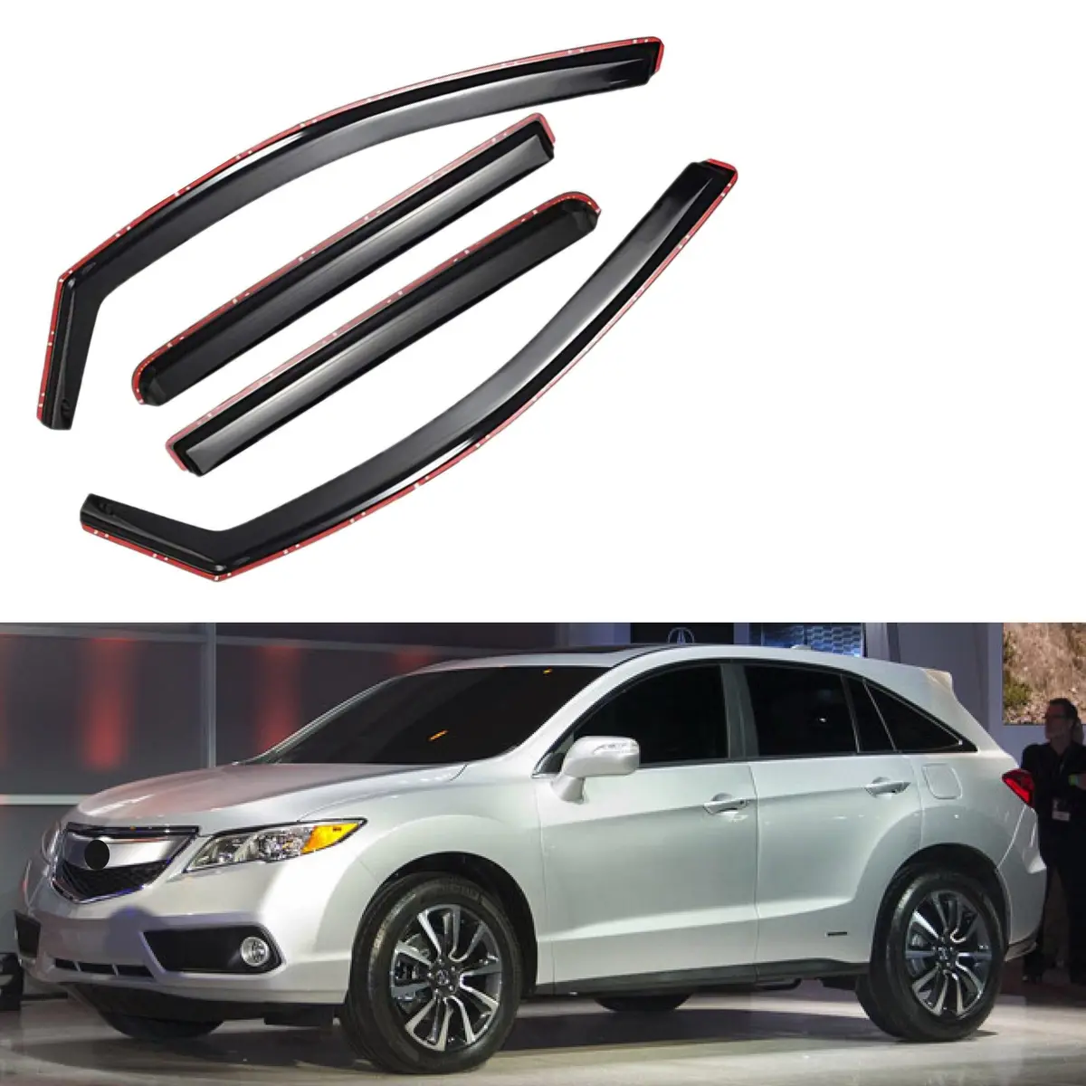 Fit 2013-2018 Acura Rdx In-Channel Vent Window Visors Rain Sun Wind Guards Shade Deflectors 1