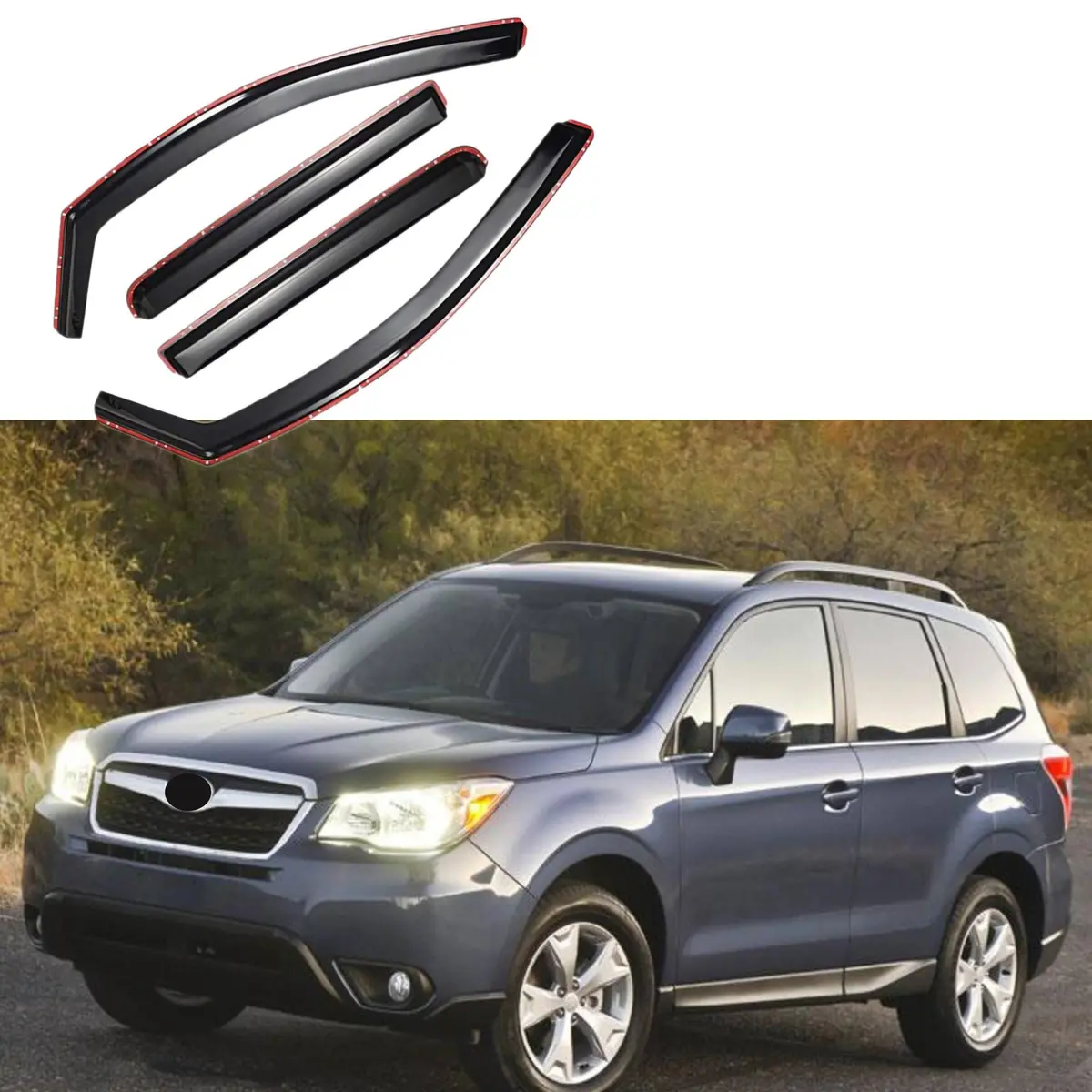 Fit 2010-2014 Subaru Outback In-Channel Vent Window Visors Rain Sun Wind Guards Shade Deflectors 1