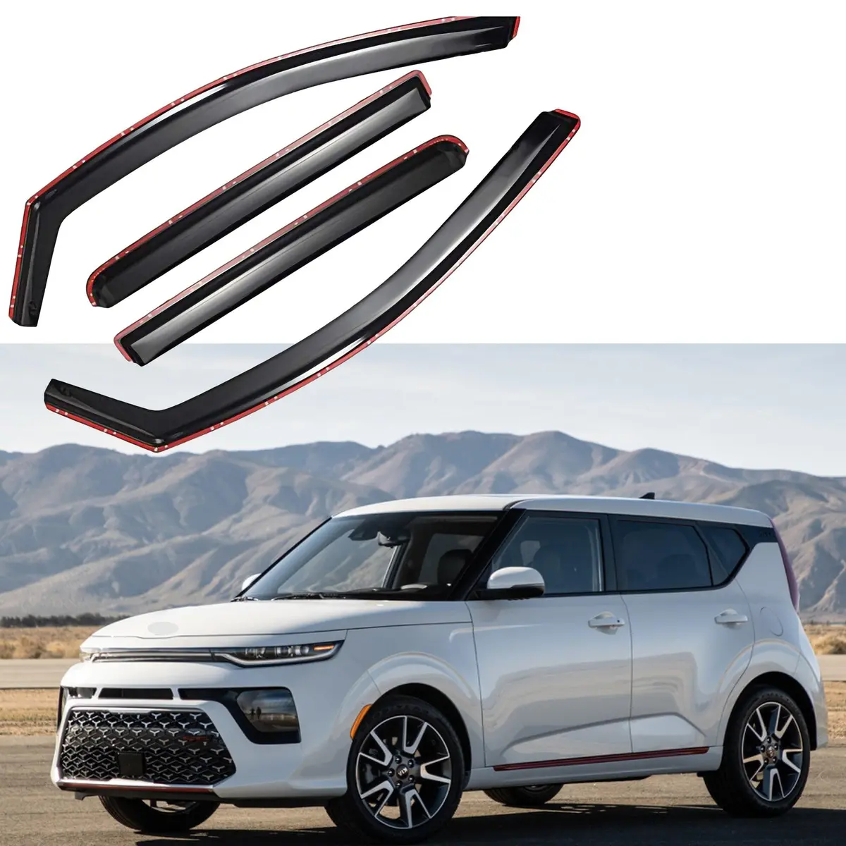 For Soul 2020-2024 In-Channel Vent Window Visors Rain Sun Wind Guards Shade Deflectors 1