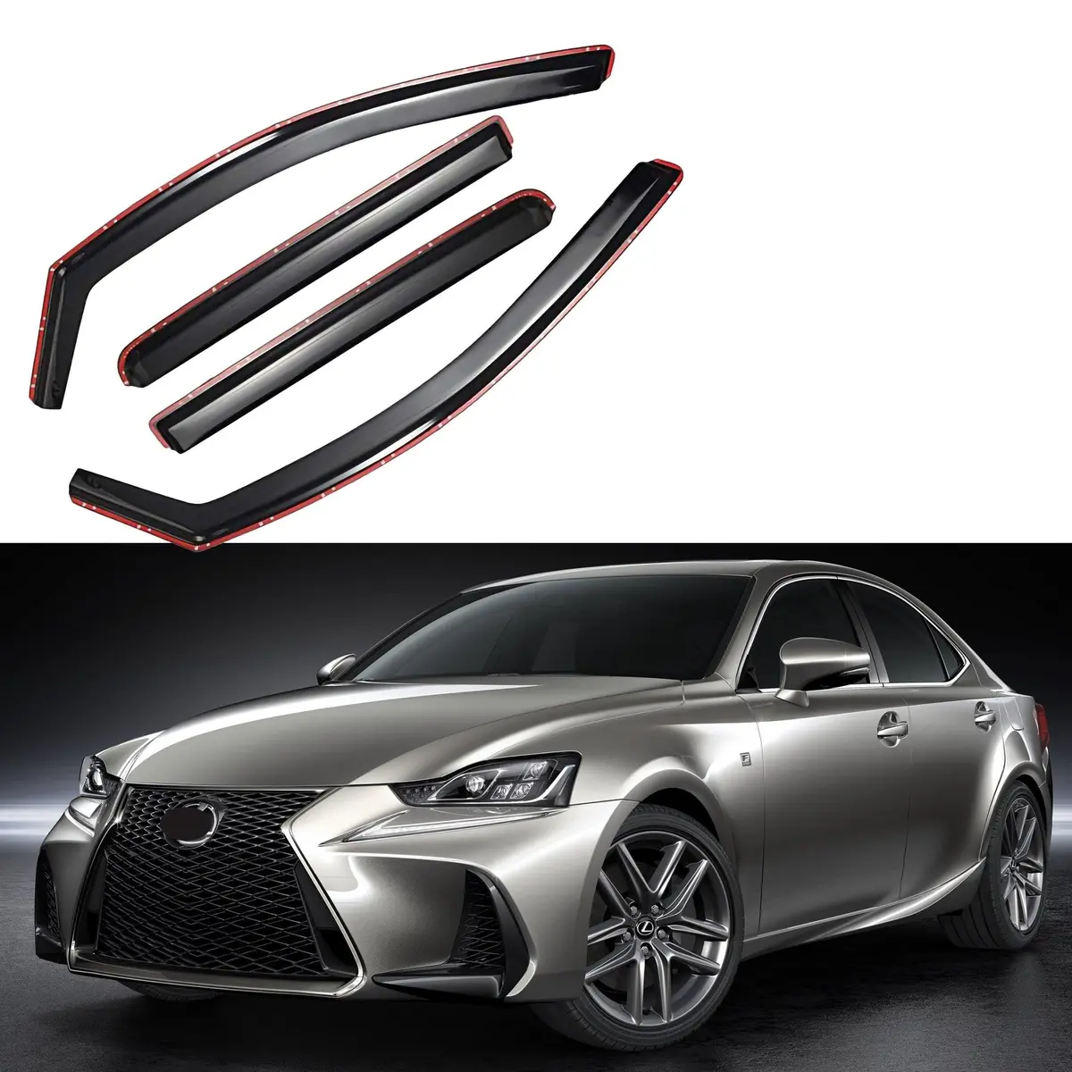 Fit 2014-2020 Lexus Is250 Is200t Is300 In-Channel Vent Window Visors Rain Sun Wind Guards Shade Deflectors 1