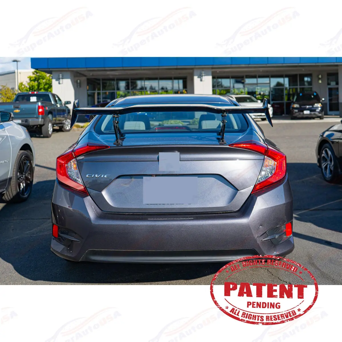 For 2000-23 Honda Civic Jdm Gt Vip Style Glossy Black Rear Trunk Spoiler Wing 2