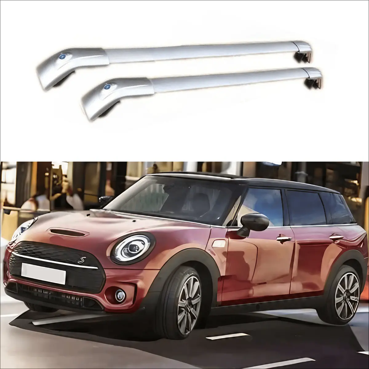 Fit 2016-2019 Mini Clubman Black Baggage Luggage Cross Bar 1
