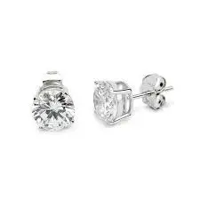 Lady's White 14 Karat .25Ct Tw 4 Prong Cz Earrings 1