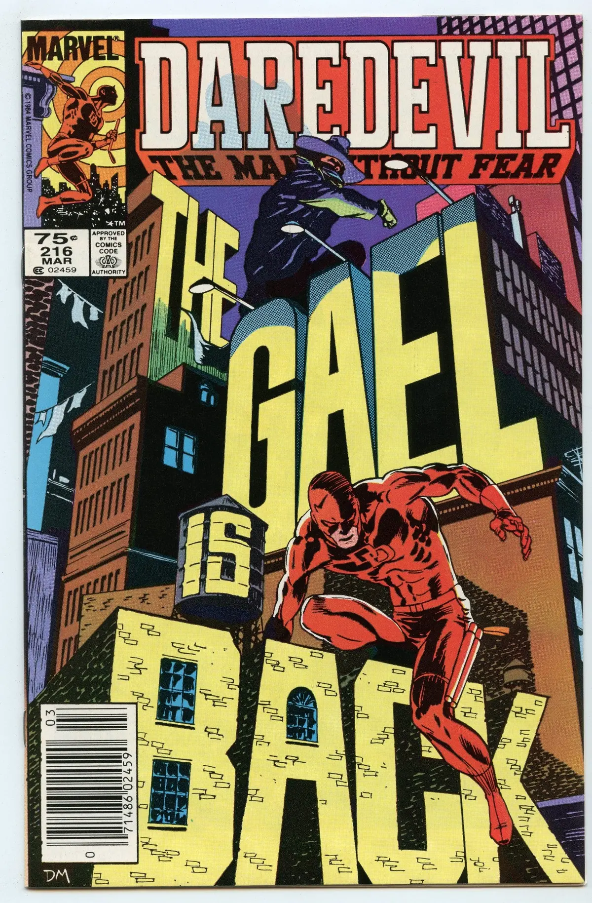 Daredevil 216 (Mar 1985) Nm- (9.2) - Cdn Price Variant 1