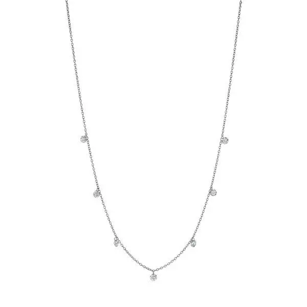 14K White Gold Diamond Dangles Necklace 1