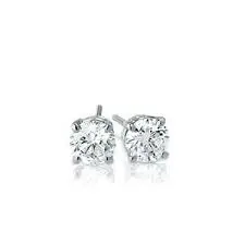 14K White Gold Diamond Stud Earrings 1.80Ct Total Weight E/F Color Vs2 Not Certified 1