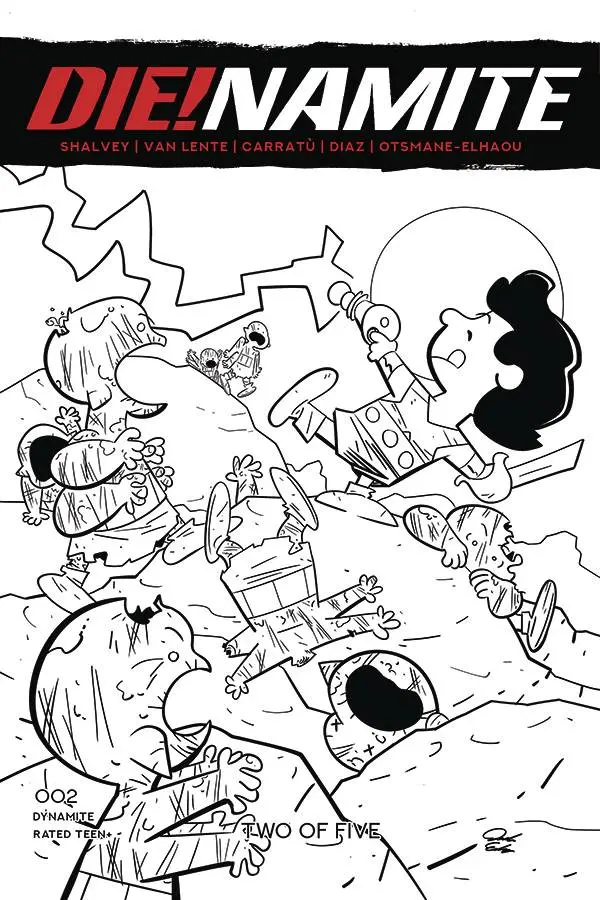 Die!Namite #2 7 Copy Peanuts John Carter Homage Line Art Foc 1