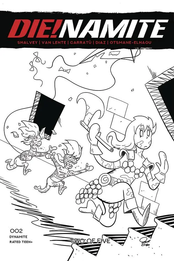 Die!Namite #2 7 Copy Seuss Red Sonja Homage Line Art Foc Inc 1
