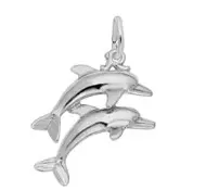 Sterling Silver 2 Dolphins Charm 1