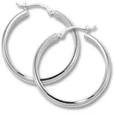 Sterling Silver 1/2 Round Tubular Hoop Earrings 1