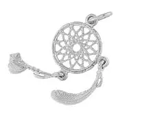 Sterling Silver Dream Catcher Charm 1