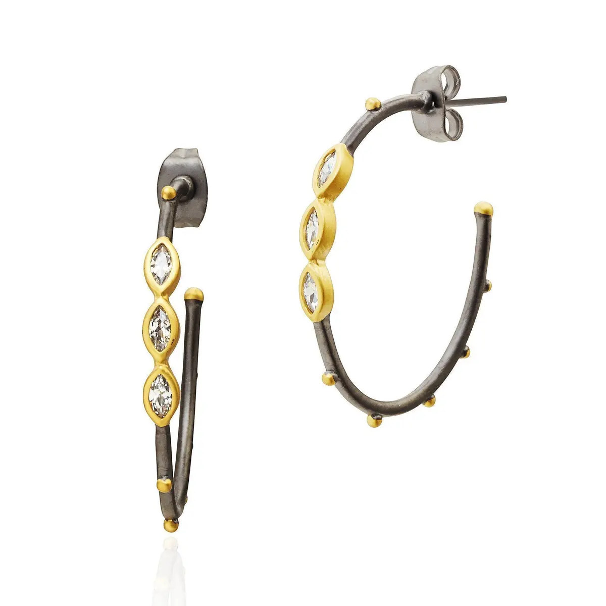 Frieda Rothman The Perfect Oval Marquise Hoop Earrings 1