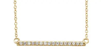 14K Gold Diamond Bar Necklace 1
