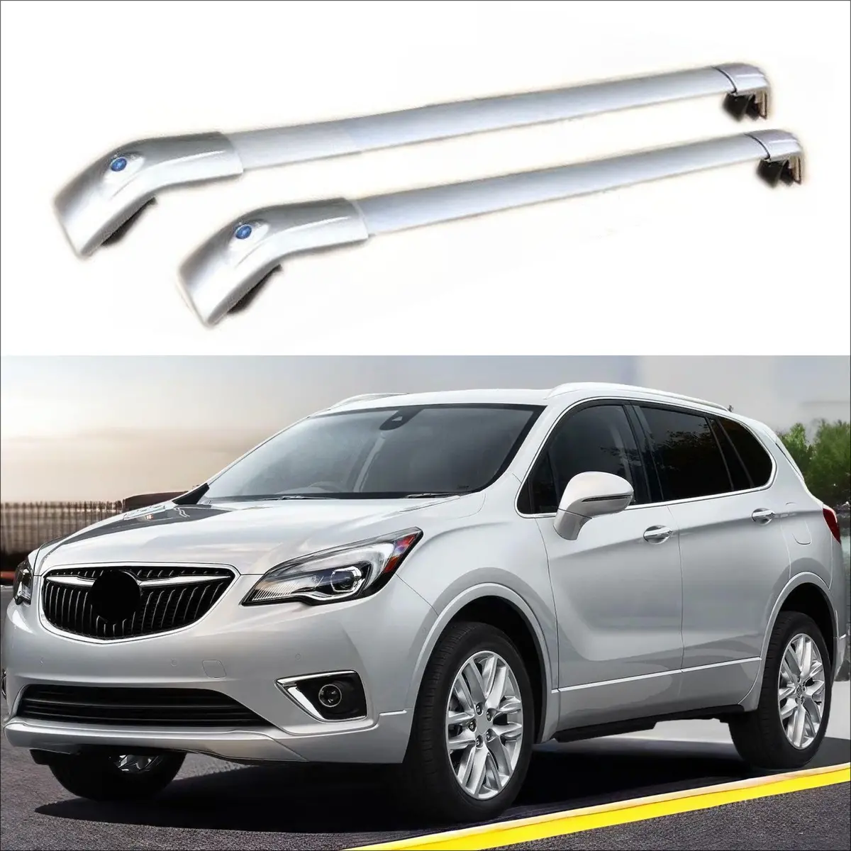 Fit 2016-2020 Buick Envision Silver Luggage Cross Bar Crossbar 1