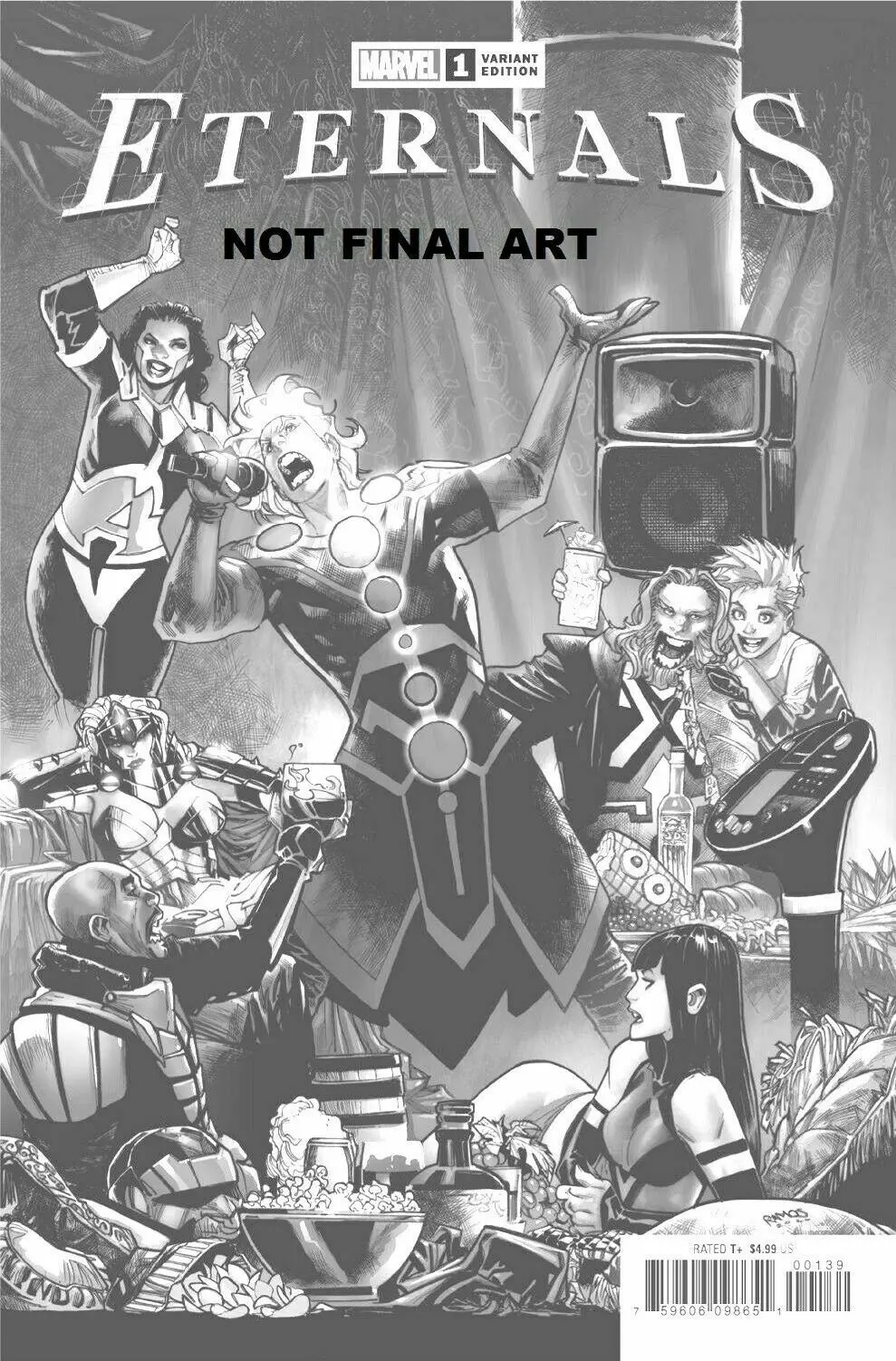 Eternals #1 Ramos Launch Sketch Var 1
