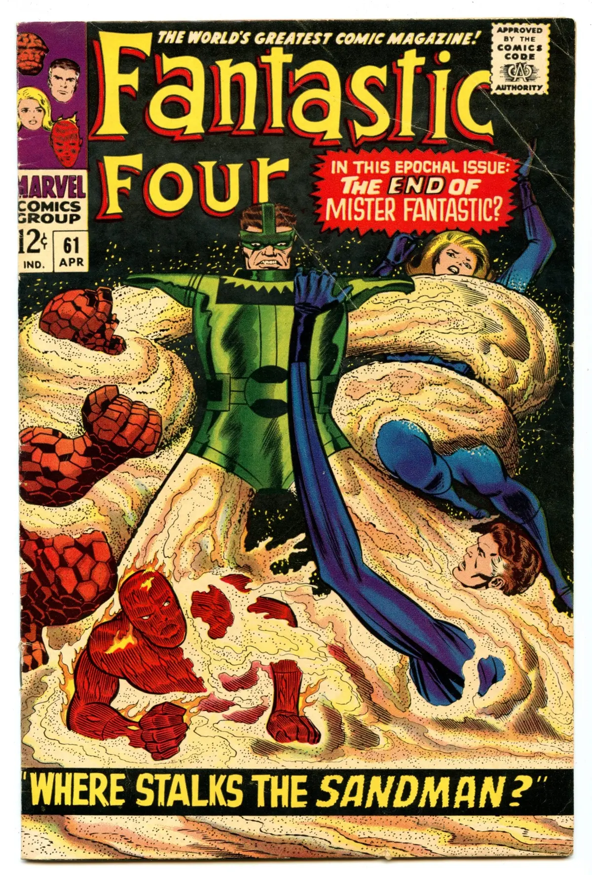 Fantastic Four 61 (Apr 1967) Vg (4.0) - Silver Surfer Cameo 1
