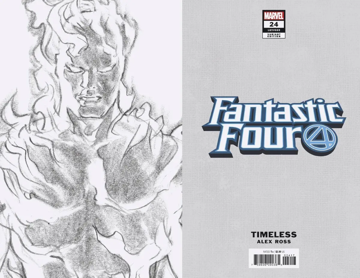 Fantastic Four #24 Human Torch Timeless Virgin Sketch Var 1