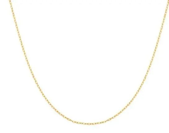 14K Yellow Gold Flat Cable Chain At Length 18 1