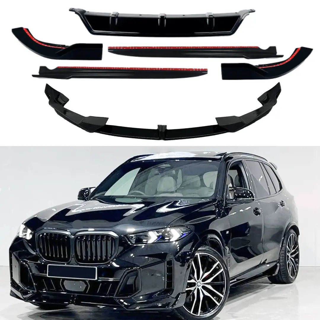 For 2024-2025 Bmw G05 X5 Lci Front Lip Rear Diffuser Side Skirts Gloss Black Body Kit 1
