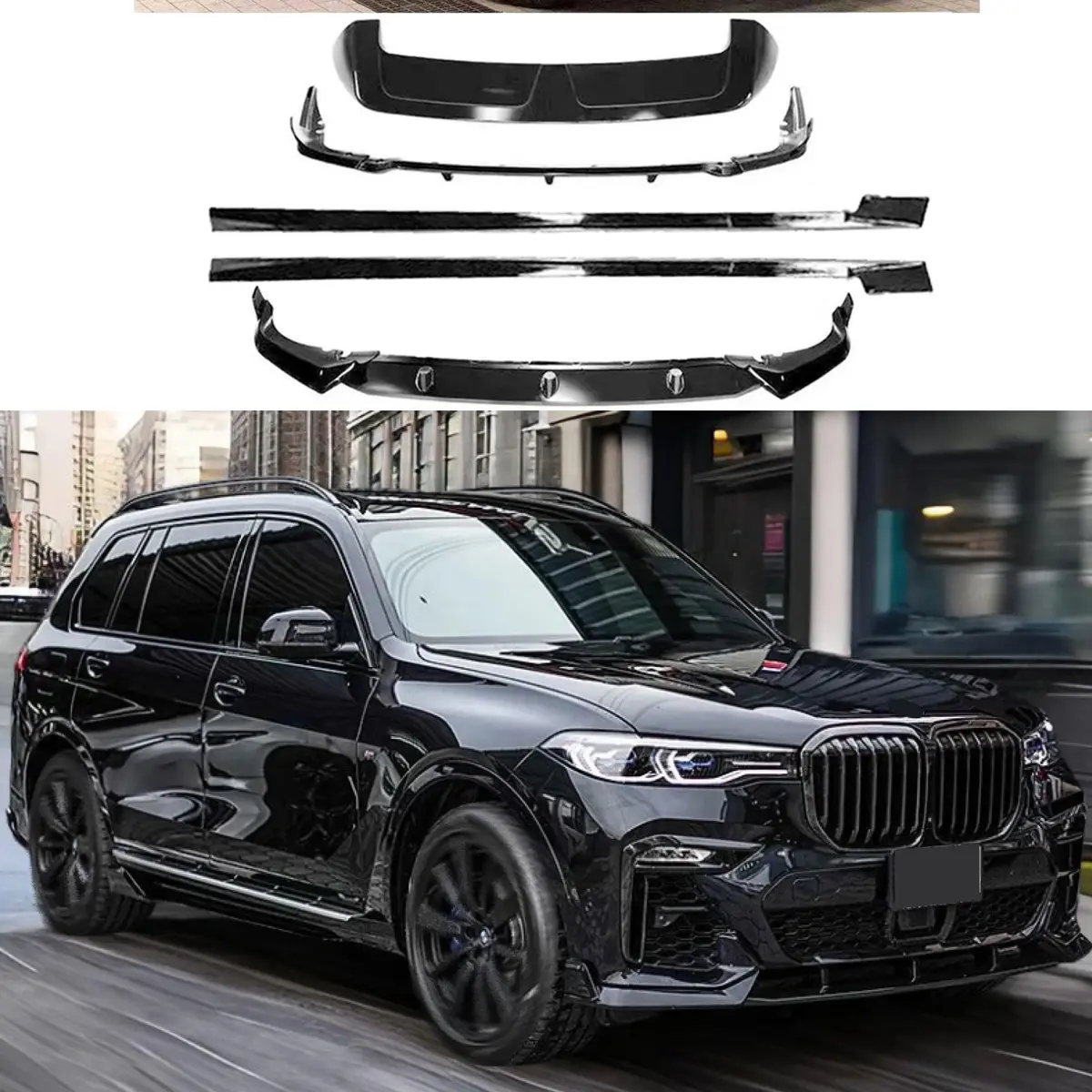 Fits For 2019-2022 Bmw G07 X7 Gloss Black M Performance Style Full Body Kit Set 1