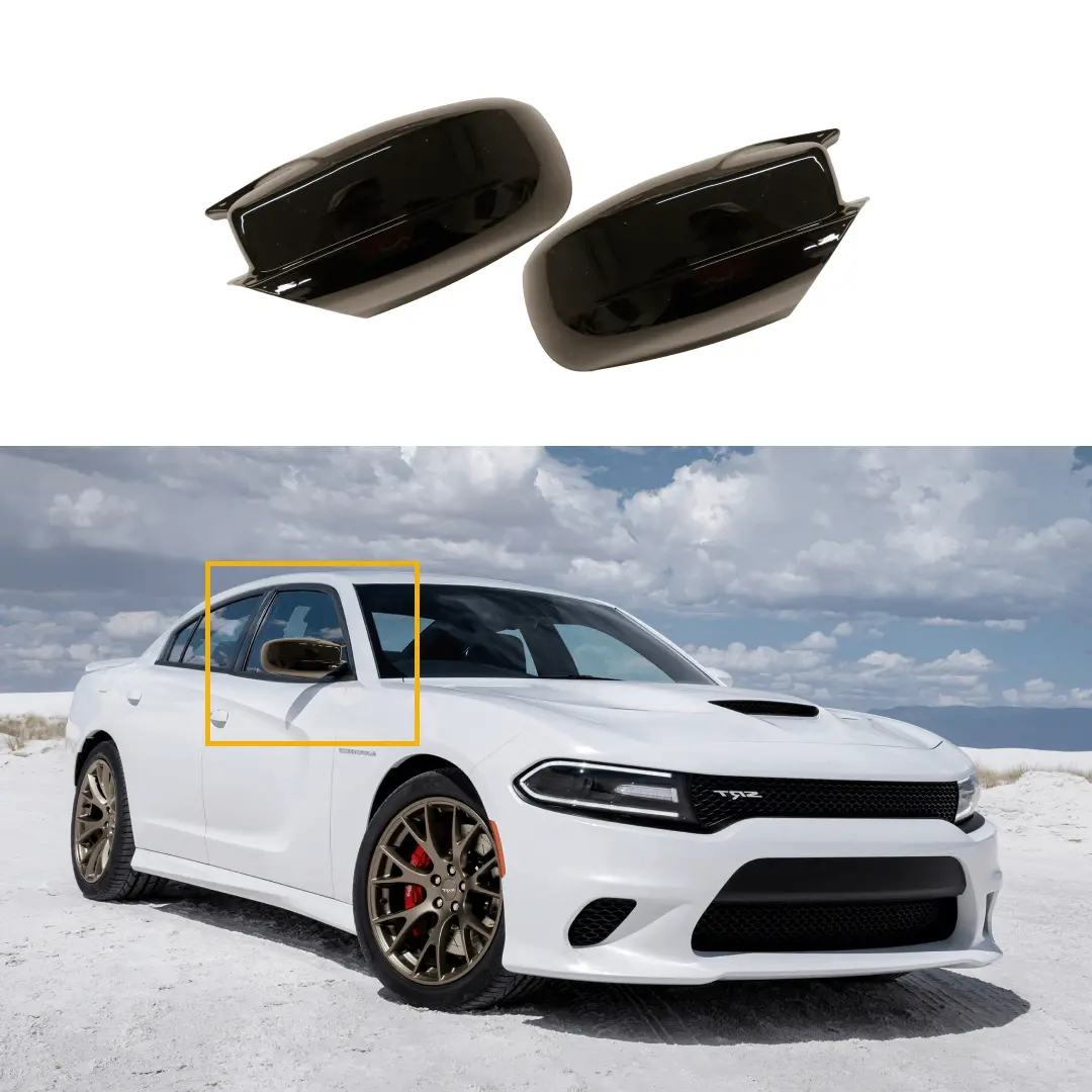 Fits 2011-Up Dodge Charger M Style Gloss Black Rear View Side Mirror Cover Cap 1