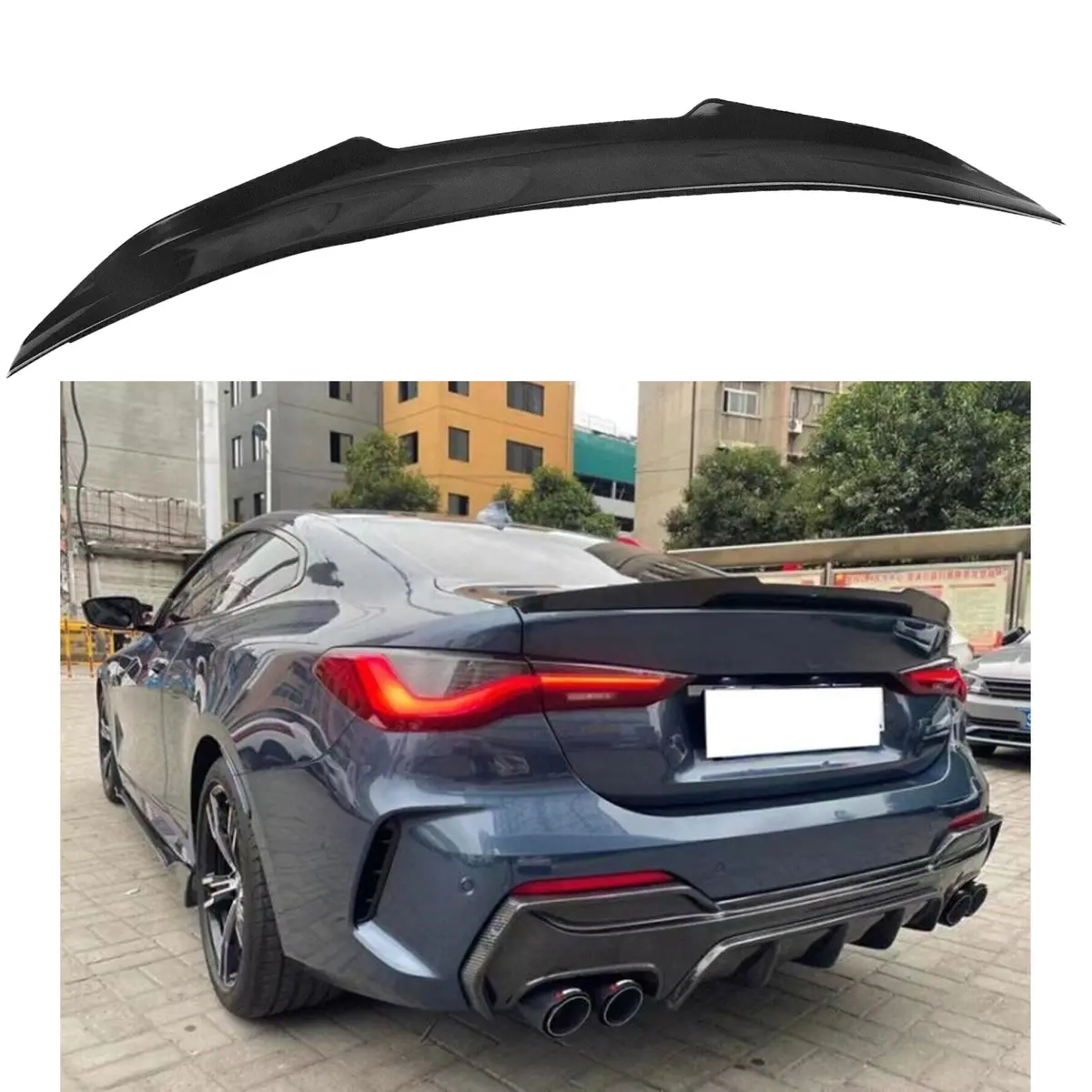 2021+ Bmw G22 430I M440i M4 - Psm Style Trunk Spoiler Wing - Gloss Black 1