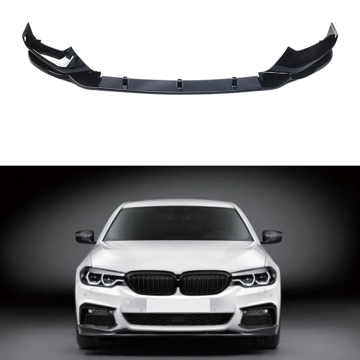 For Bmw 5 Series G30 2017-2020 Mp Style Front Bumper Spoiler Lip Carbon Fiber 1