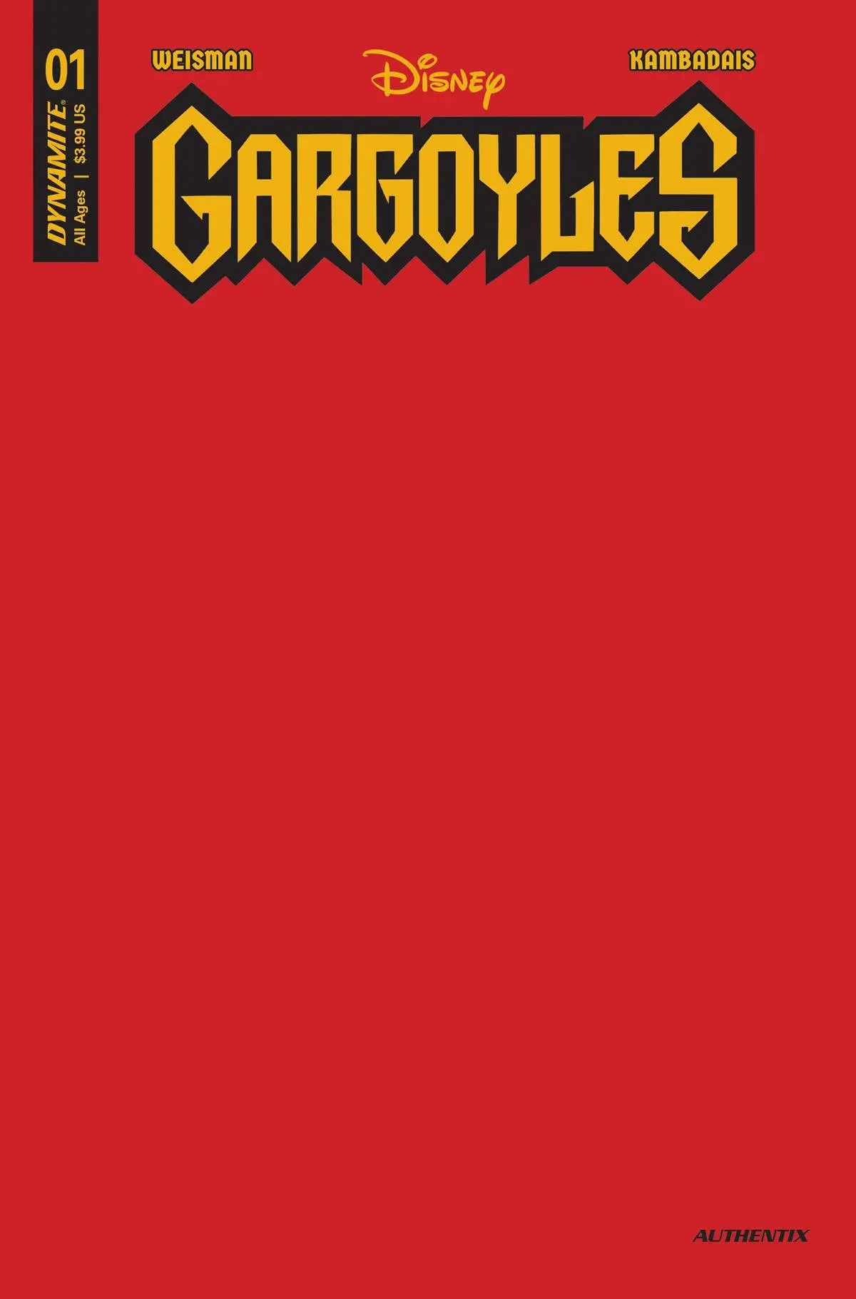 Gargoyles #1 Cvr Zb Foc Red Blank Authentix 1