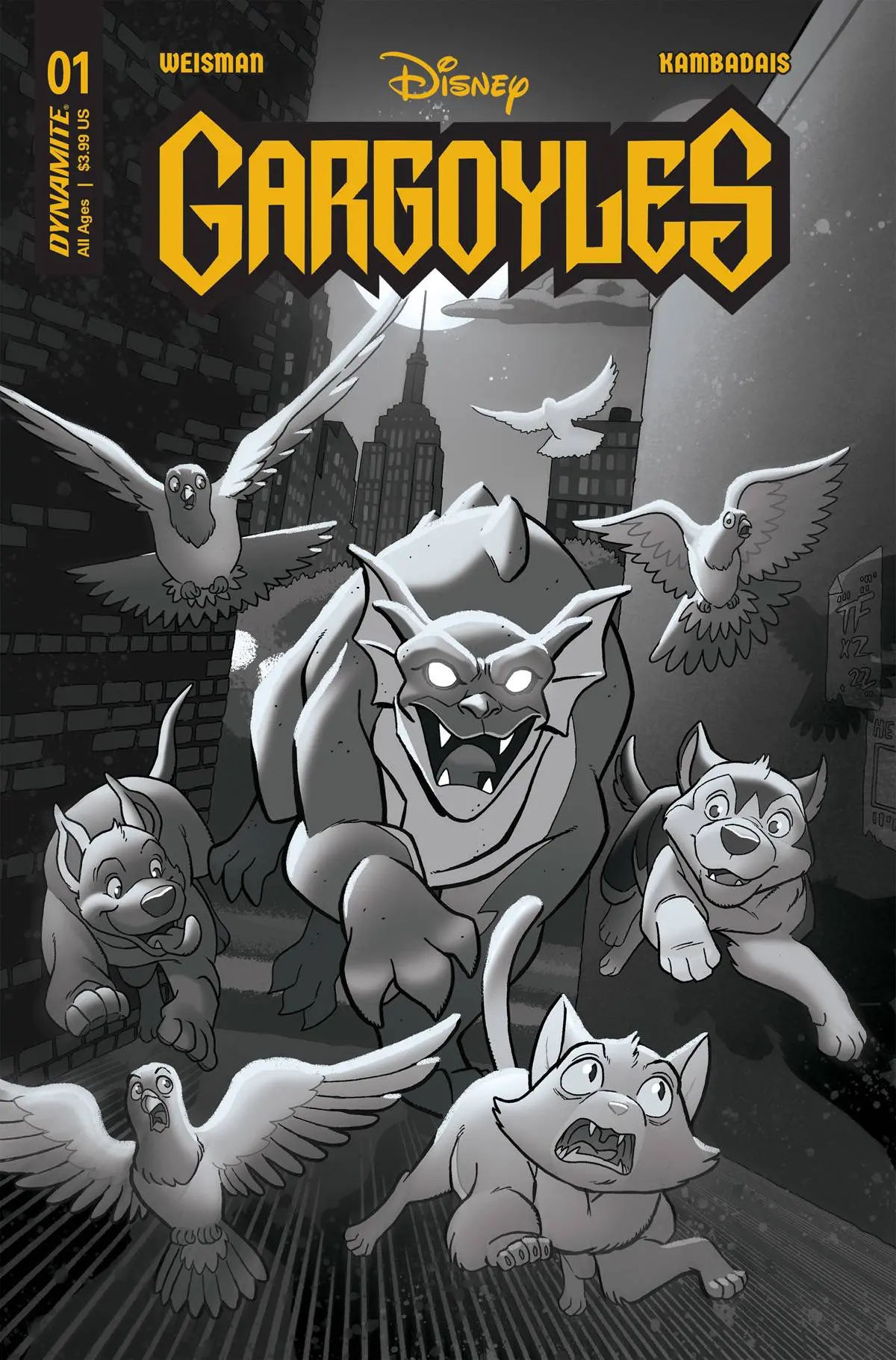 Gargoyles #1 Cvr Zd 10 Copy Foc Incv Fleecs & Forstner B&W 1