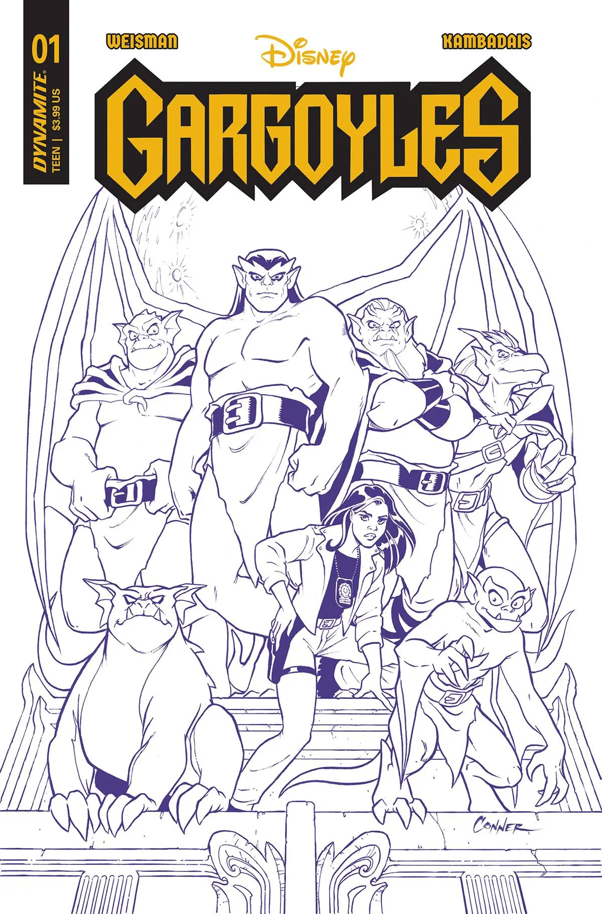 Gargoyles #1 Cvr Zi 10 Copy Foc Incv Conner Purple Line Art 1