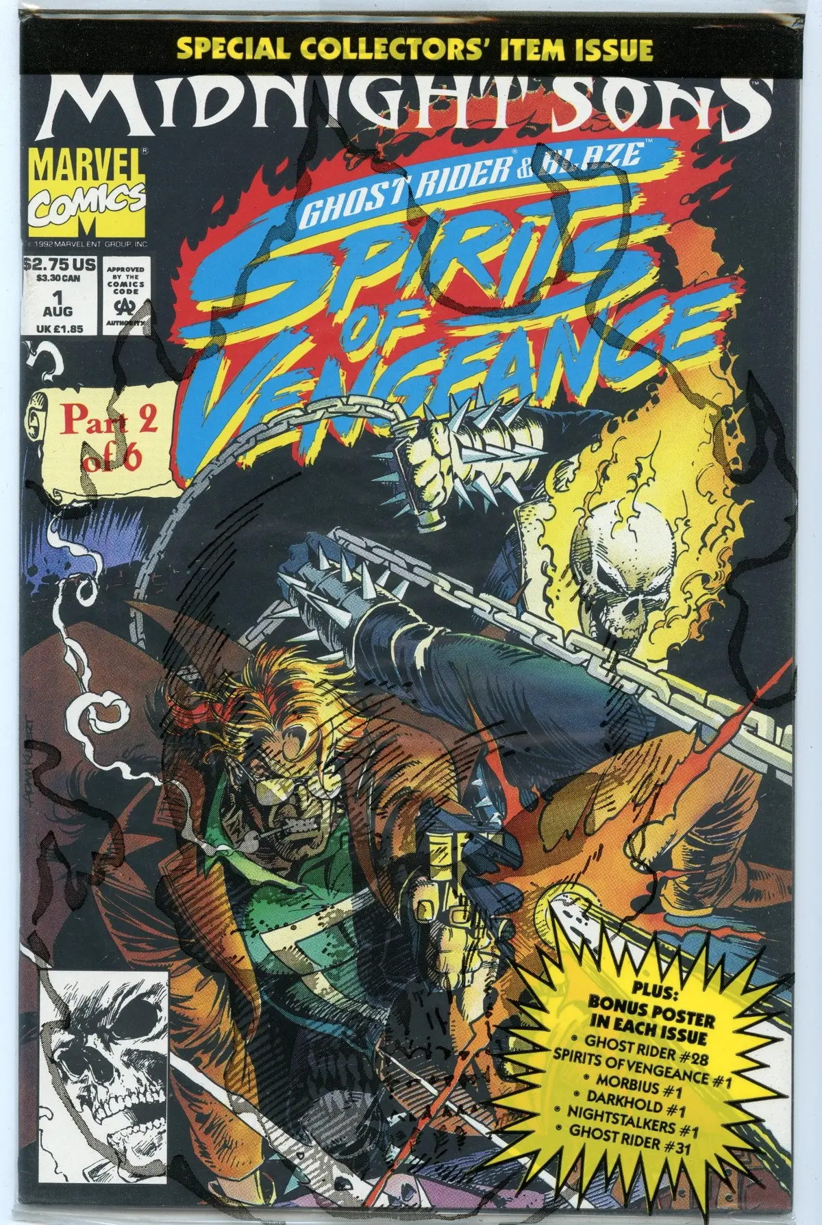Ghost Rider/Blaze: Spirits Of Vengeance 1 (Aug 1992) (Bagged) Nm- (9.2) 1