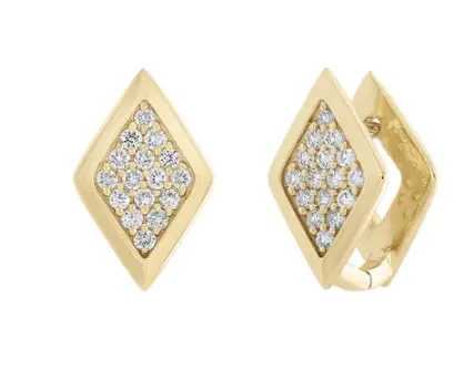 Lucia Geometric Diamond Huggie Earring 1