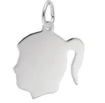 Sterling Silver Girls Head Charm 1