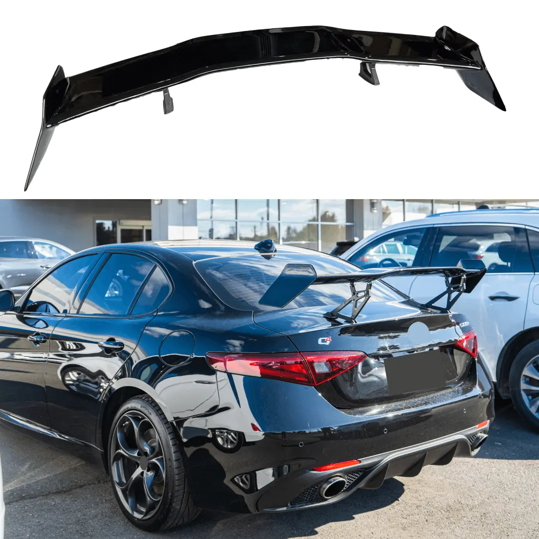 For 2017-2023 Alfa Romeo Giulia Gta Style Glossy Black Rear Trunk Spoiler Wing 1