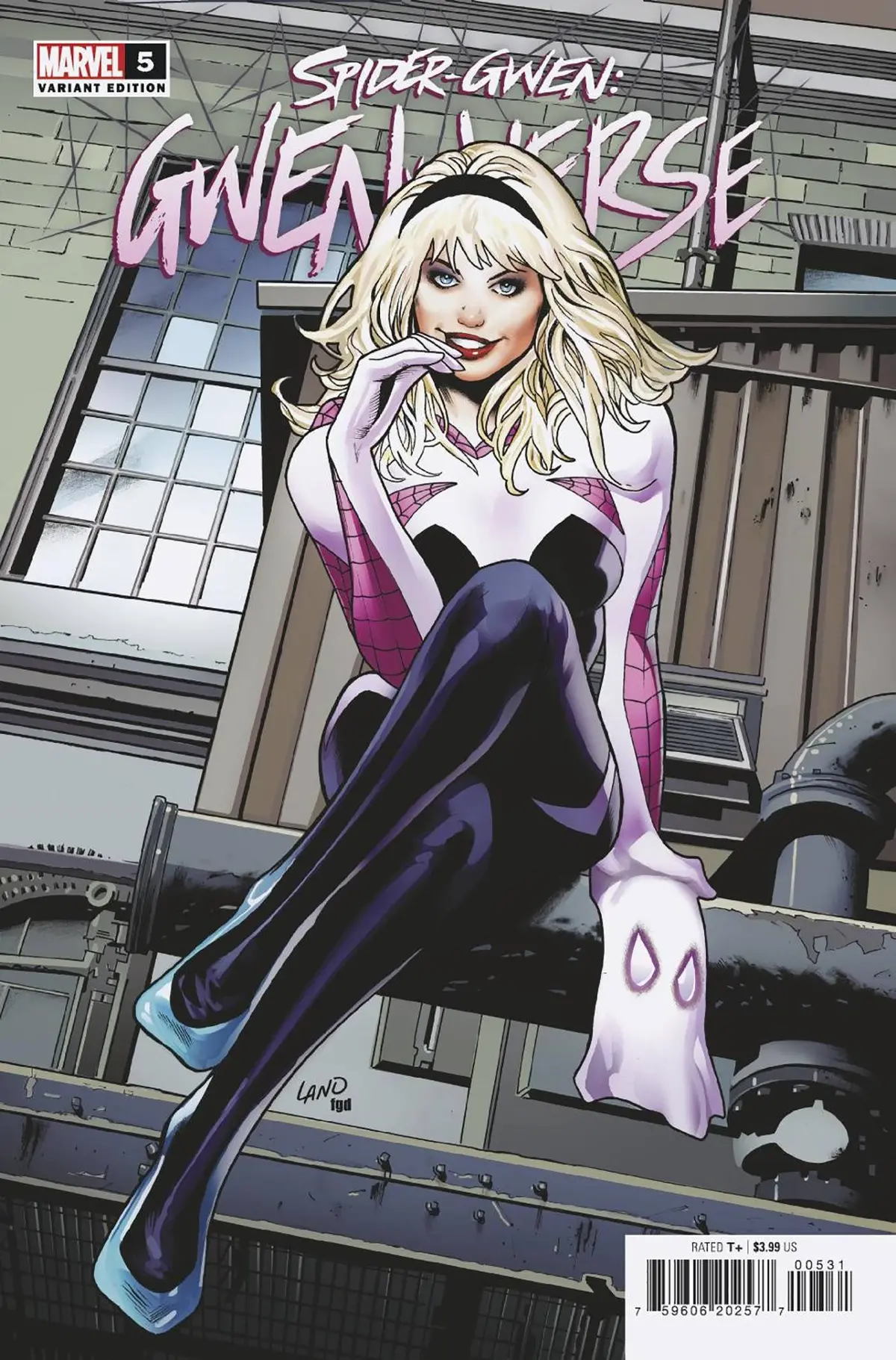 Spider-Gwen Gwenverse #5 (Of 5) Land Homage Var 1