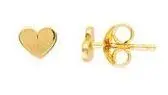 14K Yellow Gold Heart Stud Earrings 1