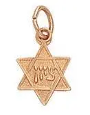 14K Yellow Gold Small Star Of David Charm 1