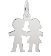 Sterling Silver Boy And Girl Charm 1