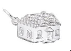 Sterling Silver Satin House Charm 1
