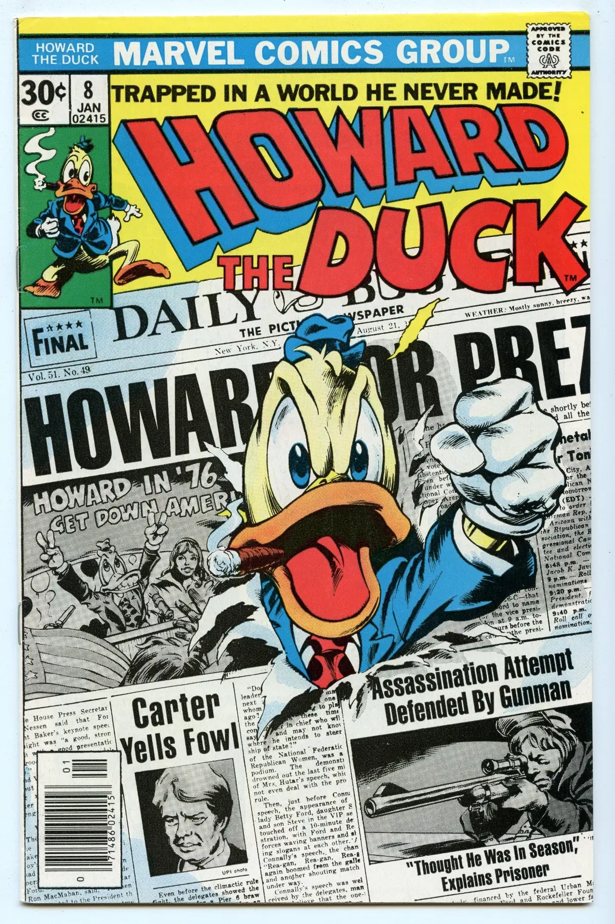 Howard The Duck 8 (Jan 1977) Vf (8.0) 1