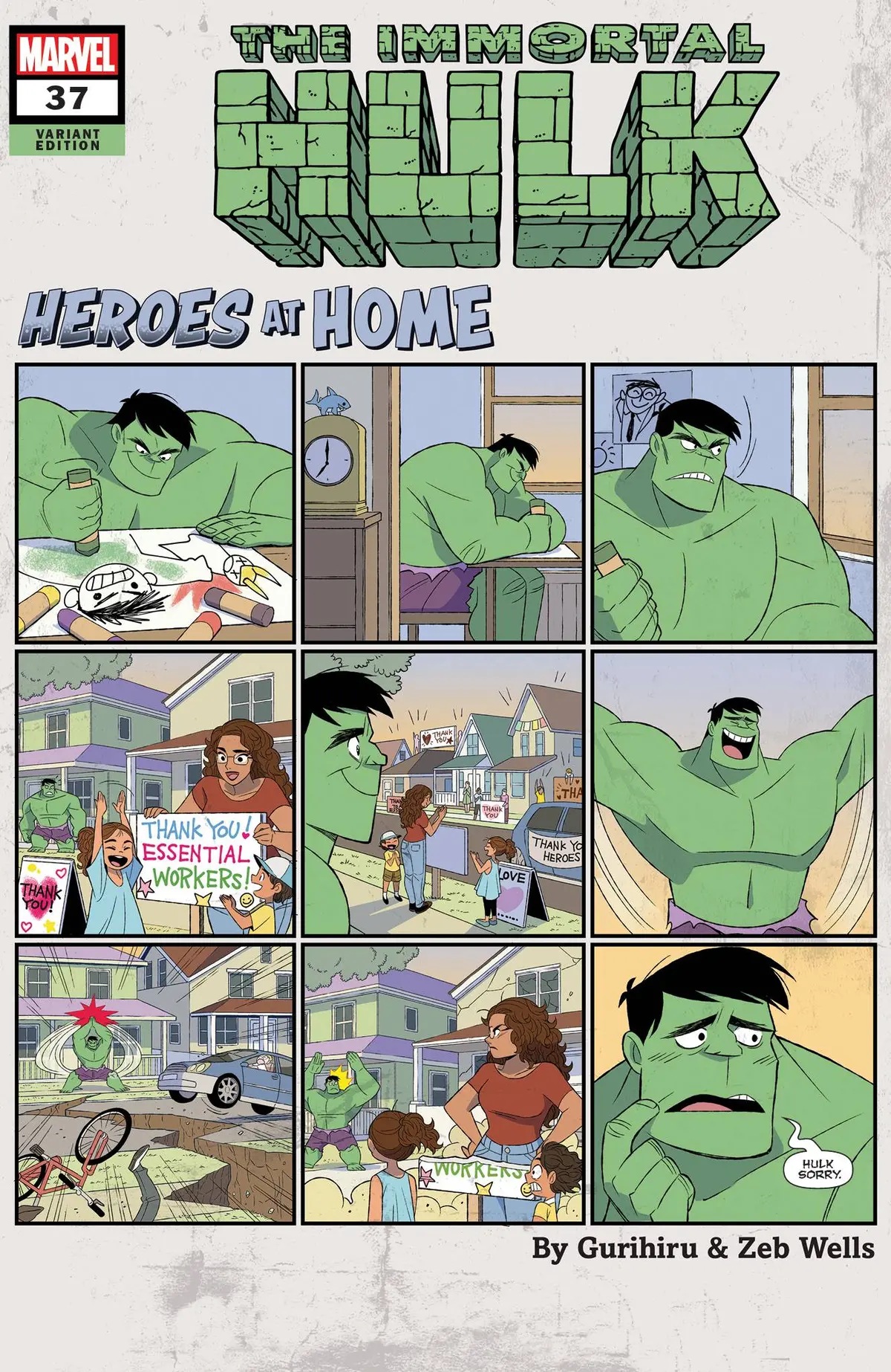 Immortal Hulk #37 Gurihiru Heroes At Home Var 1