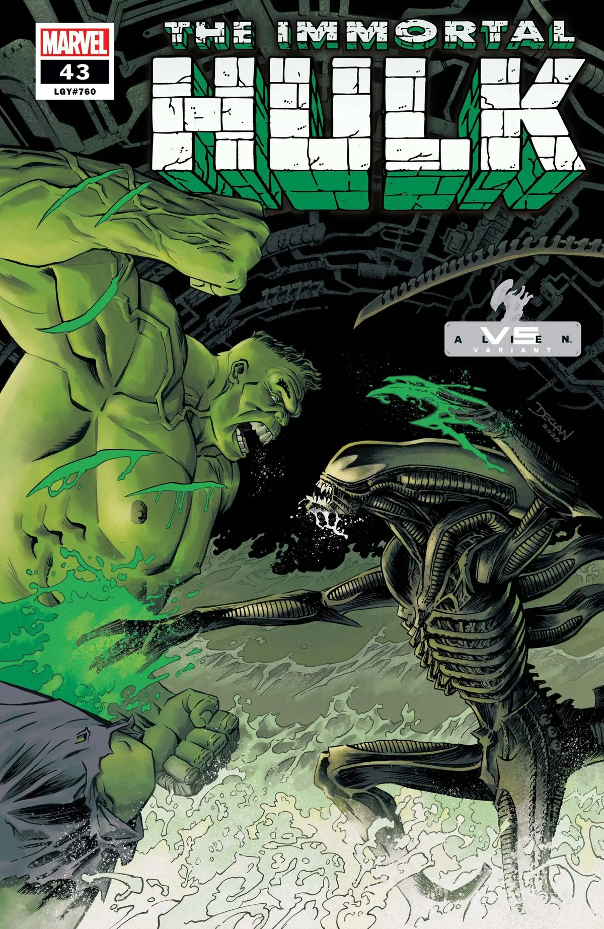 Immortal Hulk #43 Shalvey Marvel Vs Alien Var 1