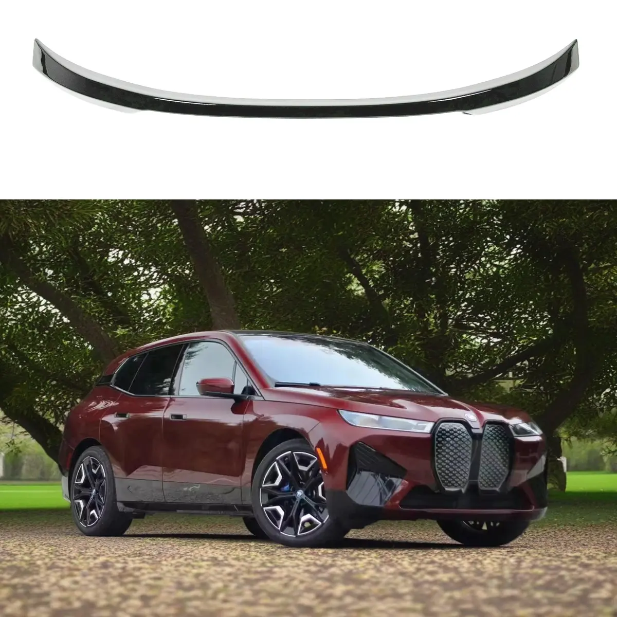 Gloss Black Performance Style Rear Mid Trunk Spoiler Wing For 2022- 2025 Bmw Ix 1