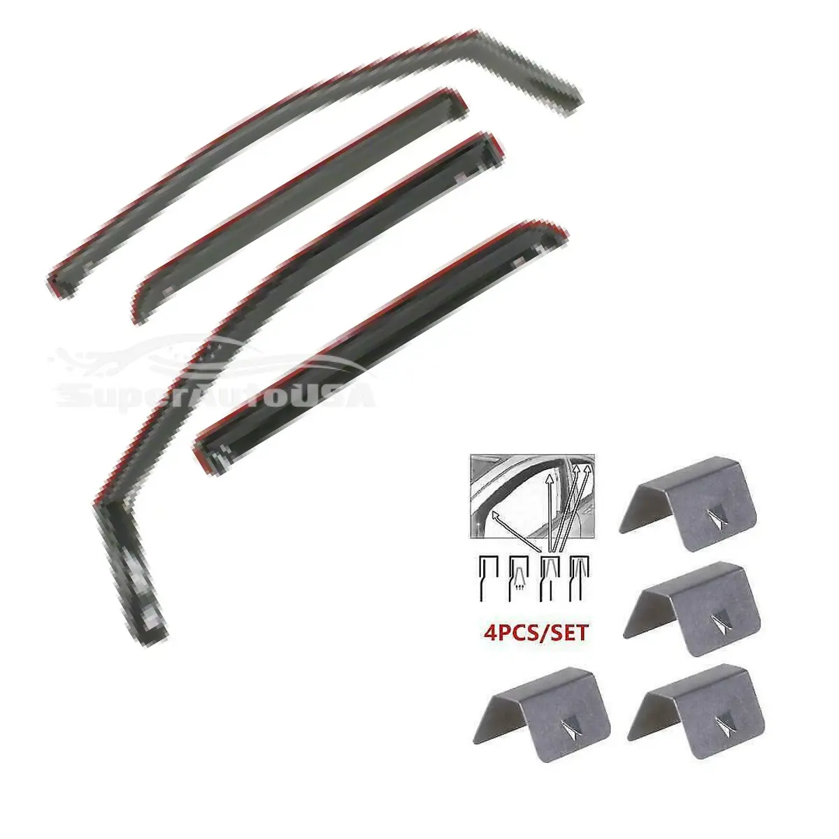 Fit 2015-2019 Subaru Outback In-Channel Vent Window Visors Rain Sun Wind Guards Shade Deflectors 1