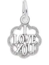 Sterling Silver I Love You Charm 1