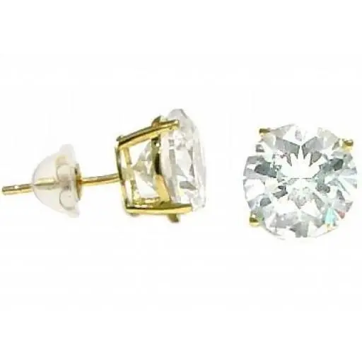 14K 2.5Mm Round Cz Earrings 1