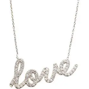Yellow Sterling Silver Cz Love Pendant 1