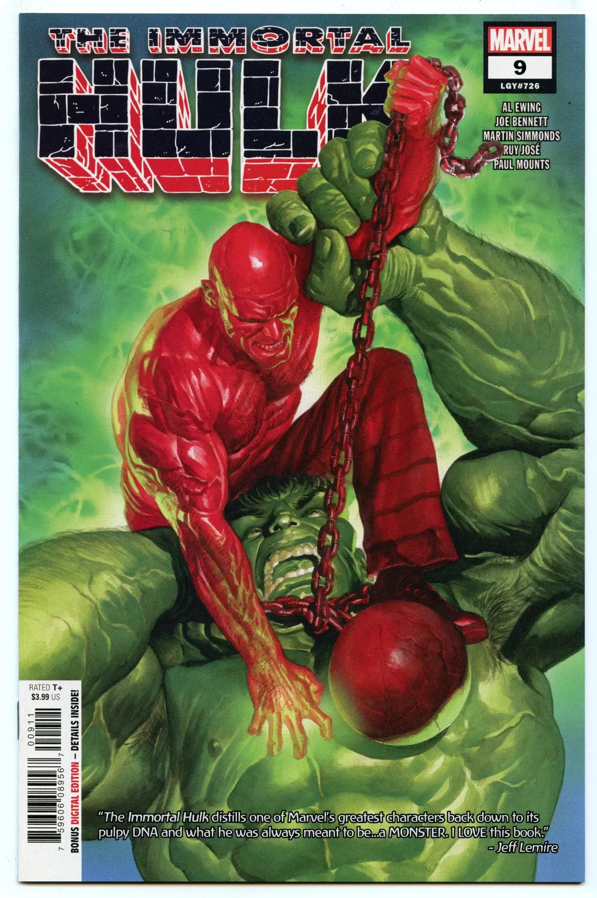 Immortal Hulk 9 (Jan 2019) Nm- (9.2) - 1St Appearance Red Hulk (Crusher Creel) 1
