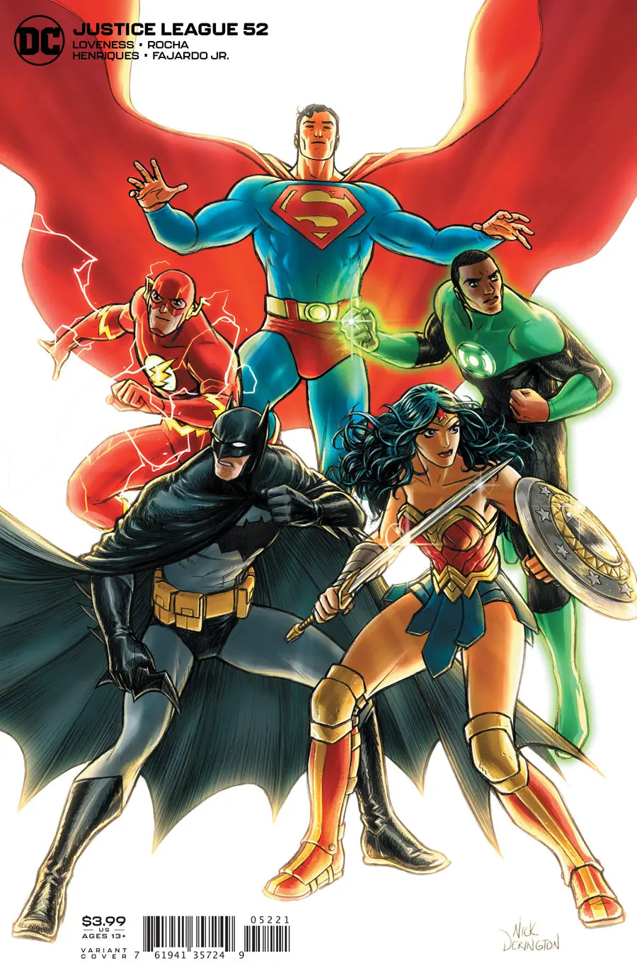 Justice League #52 Nick Derington  Var Ed 1